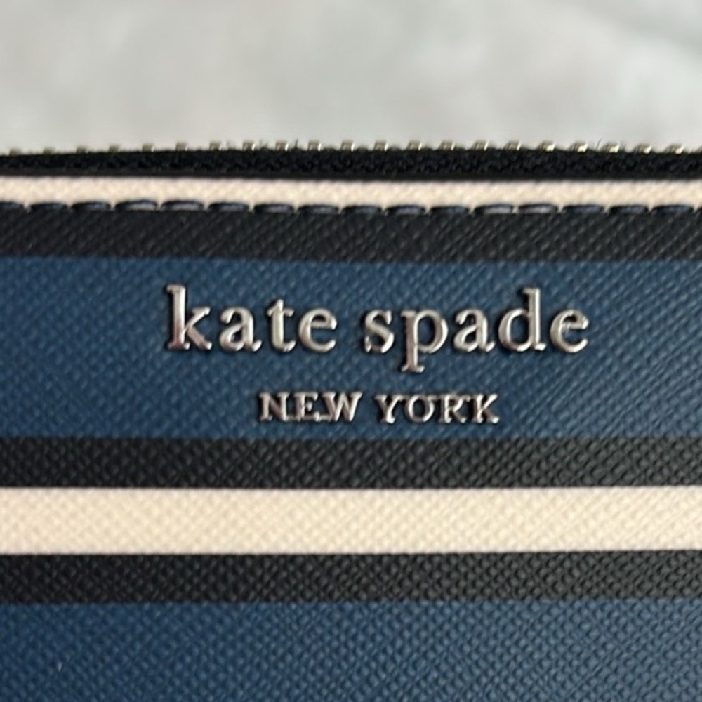 KATE SPADE Large Continental Striped Faux Leather Wallet - Picture 5 of 13